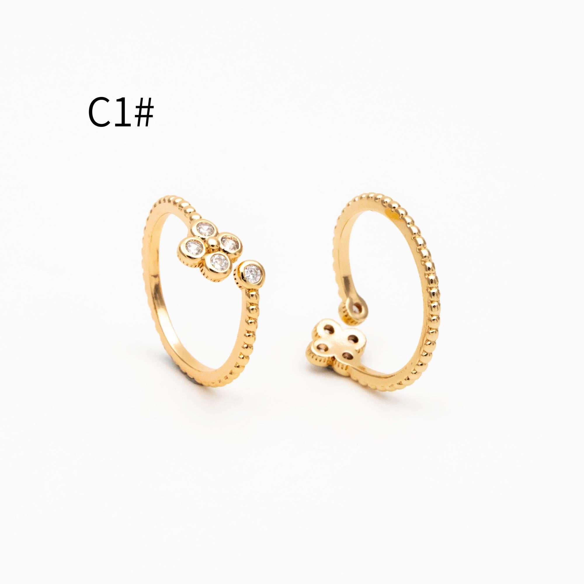 4pcs CZ Pave Gold/ Silver Minimalist Ring, Modern Style Ring, Fashion Rings, Dainty Rings, Adjustable Ring (#JZ-028)